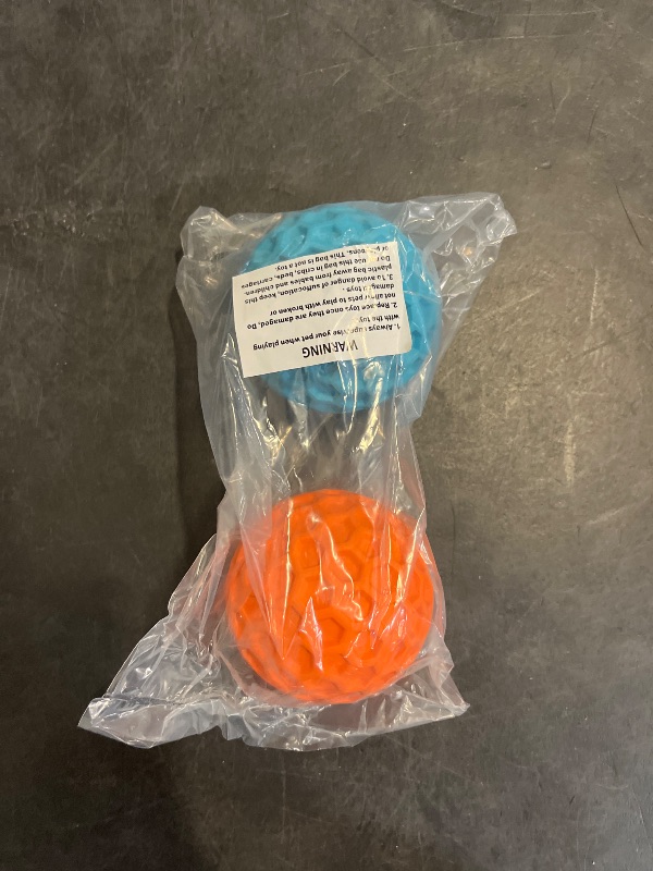 Photo 1 of HIPPIH Indestructible Squeaky Dog Toys, Interactive Dog Balls 2 Pack, Chew Toys for Aggressive Chewers, Natural Rubber Puppy Toy for Large/Medium Dogs, Tough Puppy Teething Toy, Relieve Anxiety