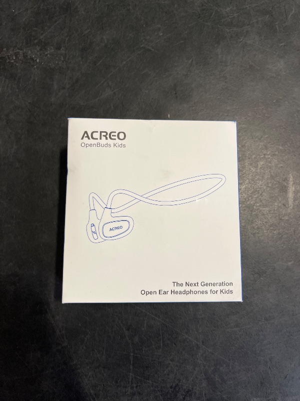 Photo 1 of ACREO Open Ear Bluetooth Wireless Headphones with MIC for Children, OpenBuds Kids, Ultra-Light, Portable and Safer for iPad, Tablet or Computers (Navy Blue)