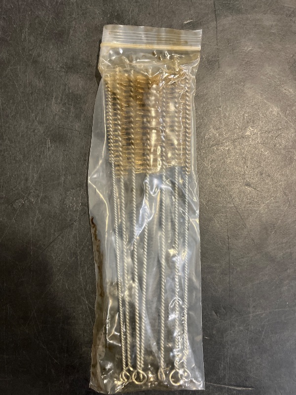 Photo 1 of 7Pcs Brass Wire Tube Brushes Bottle Brush Set, Long Wire Cleaner Bore Brush 7Sizes 12Inch Long Wire Brushes Tube Cleaning Lab Brushes Stainless Steel Round Wire Brush for Tubes Bottle Keyboards Glass