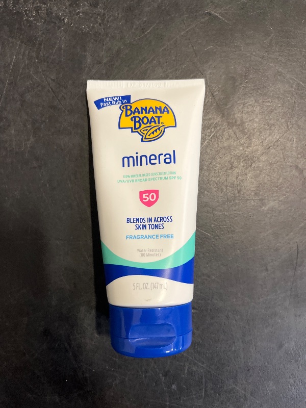 Photo 1 of Banana Boat Mineral Sunscreen SPF 50 Lotion, 5oz | Zinc Oxide Sunscreen Lotion, Beach Essentials, SPF 50 Sunblock, 5oz