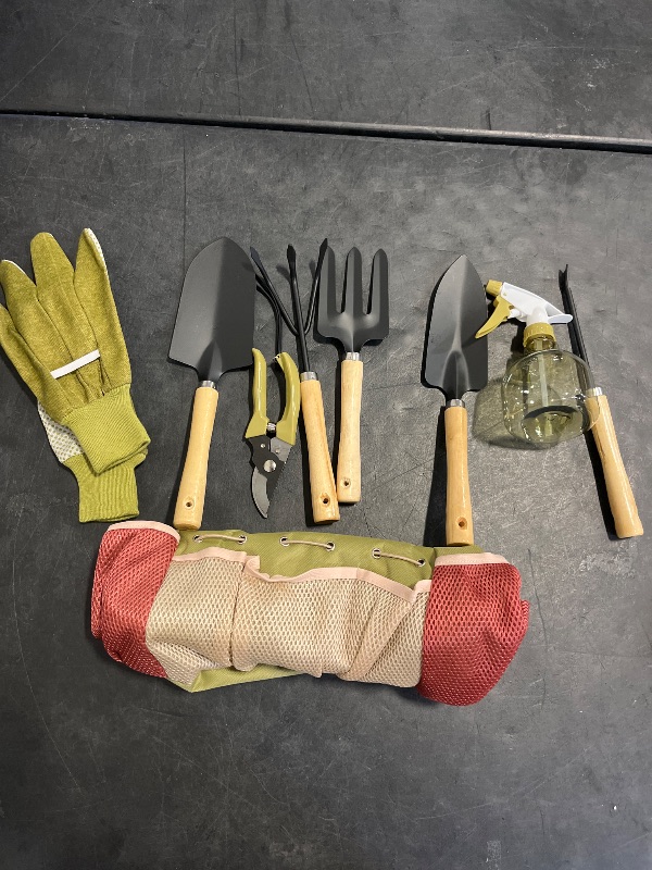 Photo 1 of Gardening Tools Set of 10 - Complete Heavy Duty Garden Tools Set with Fashion Handbag - Durable Gardening Supplies Kit Ideal Garden Gifts for Women