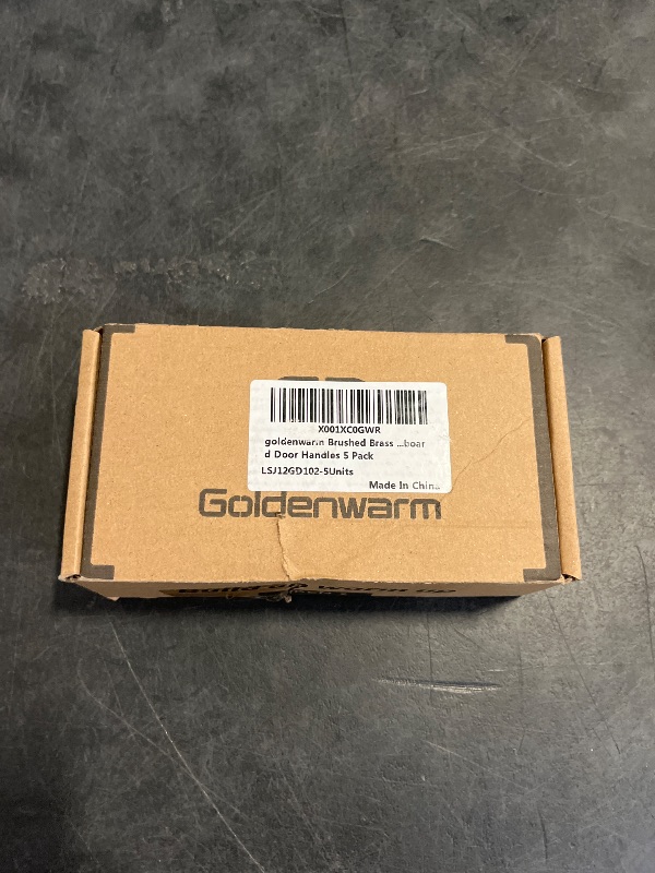 Photo 1 of goldenwarm Brushed Brass Cabinet Pulls Gold Drawer Handles - LSJ12GD102 Square Kitchen Cabinet Hardware 4" Hole Centers Cupboard Door Handles 5 Pack