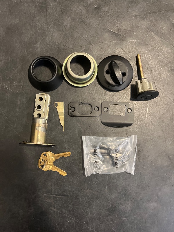 Photo 1 of Kwikset 660 Deadbolt Deadbolt Lock, Matte Black Round Exterior Keyed Front Entry Door, Pick Resistant SmartKey Rekey Security, Single Cylinder Dead Bolt