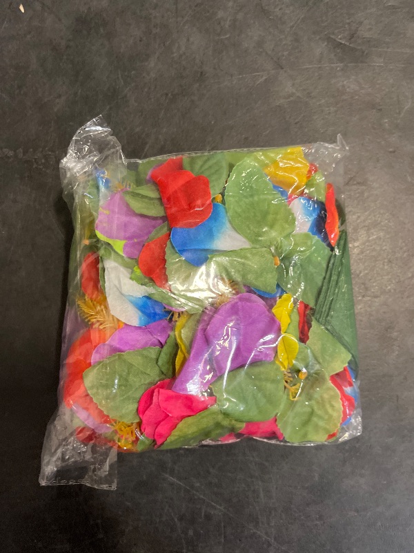 Photo 1 of KUUQA 60 Pcs Wrinkle Prevention Flowers and Tropical Leaves for Tropical Party Decorations Supplies, Artificial Hibiscus Flowers Tropical Palm Leaves for Hawaiian Safari BBQ Luau Party Decorations
