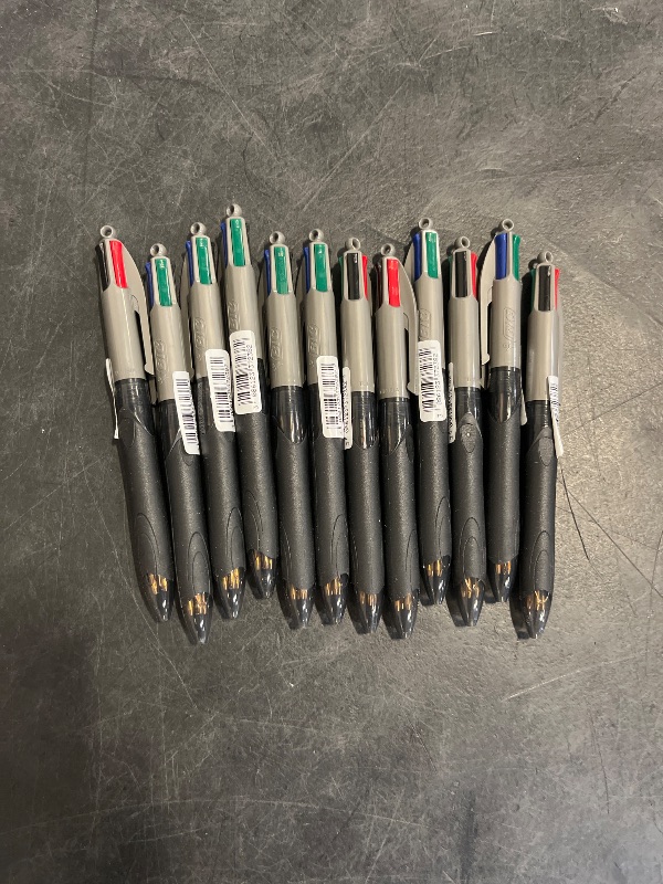 Photo 1 of BIC 4 Colours Grip Pro Retractable Medium Point (1.0 mm) Ballpoint Pens, 12 Pens and Each Pen Contains 4 Colours