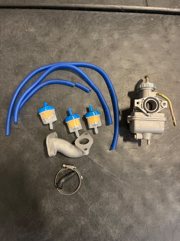 Photo 1 of HOOUP PZ20 Carb Carburetor Air filter Kit for 50cc 70cc 90cc 110cc 125cc Tao tao 110B Coolster Apollo Kazuma Baja Chinese Quad Kids ATV Four Wheeler XR70 XR80 CRF70 CRF80F Dirt Pit bike Parts Blue