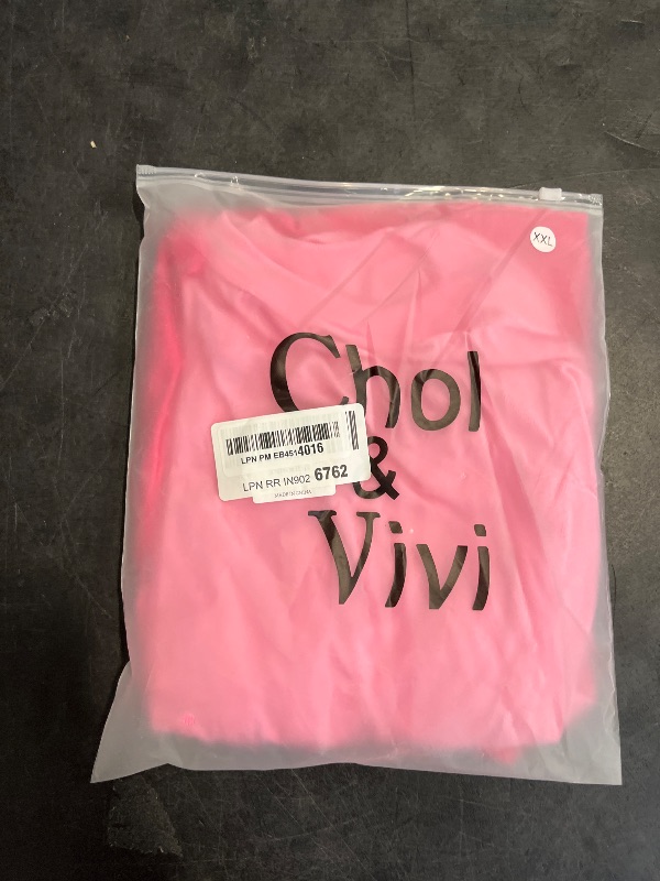 Photo 1 of Chol&Vivi Dog Clothes, 2pcs Soft Cotton T-Shirts, XXL Size, Pink and Rose Red