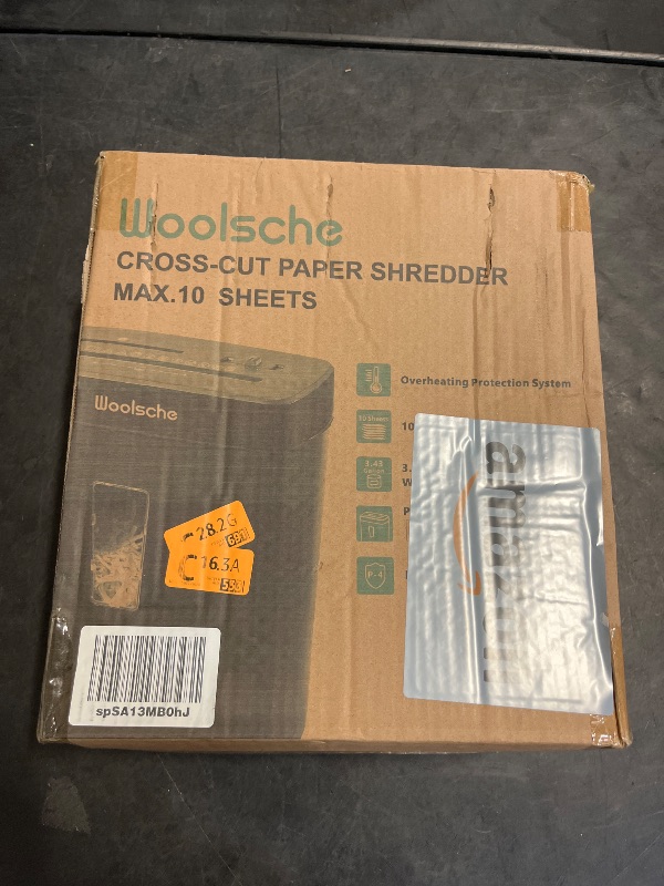 Photo 1 of Woolsche Paper Shredder - 10-Sheet Cross Cut with 3.43-Gallon Basket - P-4 Security Level - 3-Mode Design - Shreds CD and Credit Card - Durable, Fast, and Jam Proof for Home Office (ETL Certified)