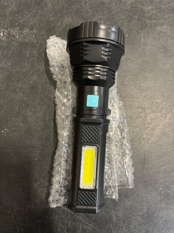 Photo 1 of Rumiom Solar/Rechargeable LED Flashlights, Multi Function Flashlight with 2000 mAh Battery, Emergency Strobe Light, Waterproof, Fast USB Charging, Survival Gear and Supplies for Emergencies Camping
