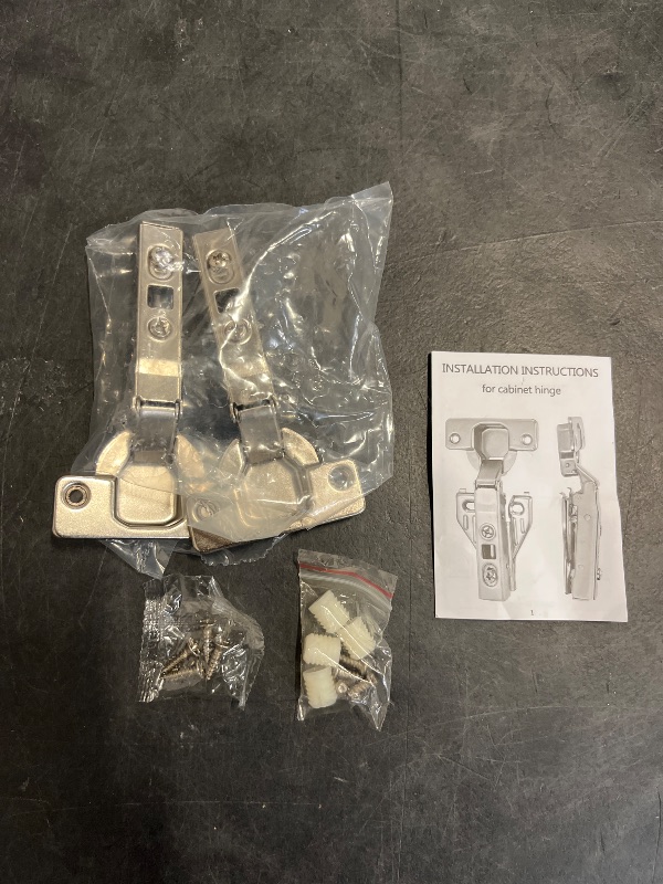 Photo 1 of Luokim 2pcs Soft Opening Face Frame Mounting Concealed Hinges Kitchen Cabinet Door Hinges,Nickel Finish