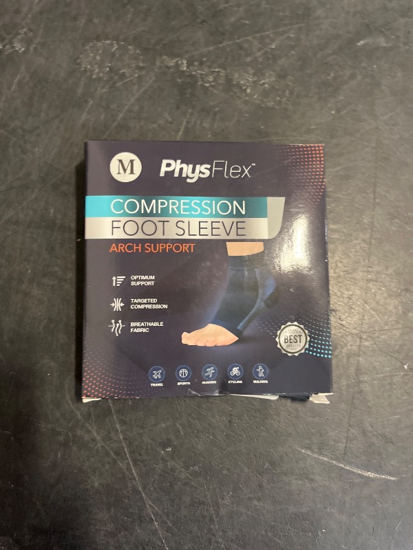 Photo 1 of PhysFlex Compression Socks for Plantar Fasciitis, Achilles Tendonitis Relief - (1 Pair) Ankle Compression Sleeve for Heel Spurs, Foot Swelling & Fatigue - Arch Support Brace for Everyday Use