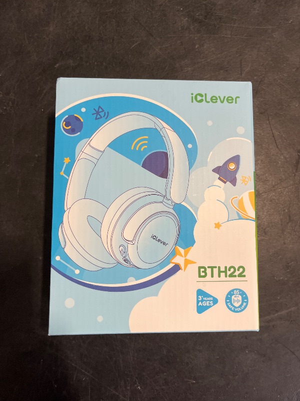 Photo 1 of iClever BTH22 Kids Bluetooth Headphones, 60H Play Time, USB C Fast Charging, Bluetooth 5.4, AUX Cord,Safe Volume 74/85 dBA,Toddler Headphones for iPad/Tablet/Travel/School, Blue