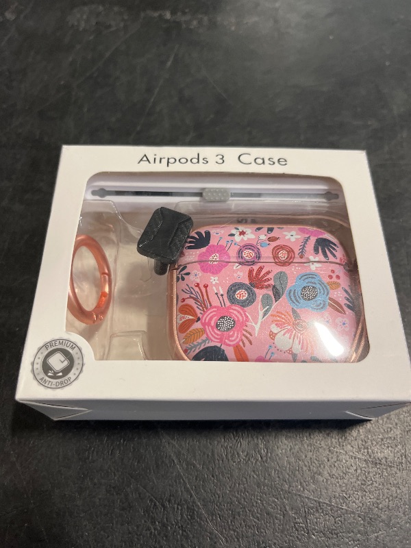 Photo 1 of with Safety Lock for AirPods 3rd Generation Case Cover 2021,Cute Pink Floral AirPod 3 Cases for Women Girly with Cleaner Kit for AirPod Case 3rd Generation 2021- Pink Flower