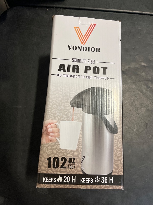 Photo 1 of Coffee Carafe for Keeping Hot - 102oz/3L Airpot Coffee Dispenser with Pump - Insulated Stainless Steel Hot Beverage Dispenser for Parties - Thermal Carafe for Hot Drinks Water Tea Chocolate