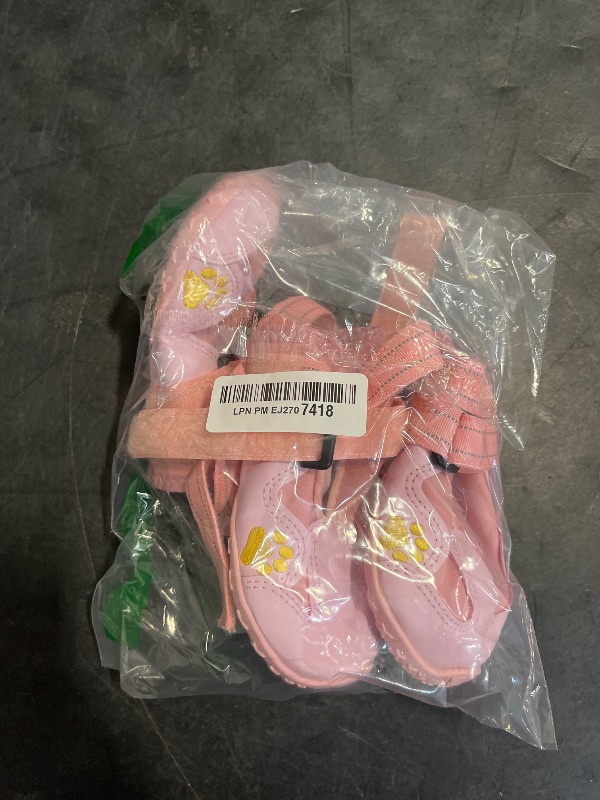 Photo 1 of XSY&G Dog Boots,Waterproof Dog Shoes,Dog Booties with Reflective Strips Rugged Anti-Slip Sole and Skid-Proof,Outdoor Dog Shoes for Medium Large Dogs 4Pcs Pink-Size 8