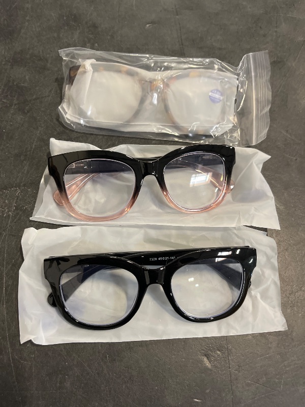 Photo 1 of kunchu Reading Glasses for Women - Oprah Blue Light Reading Glasses with Spring Hinge, Anti-Glare/Eyestrain Computer Readers (3 Pack, 1.5X)