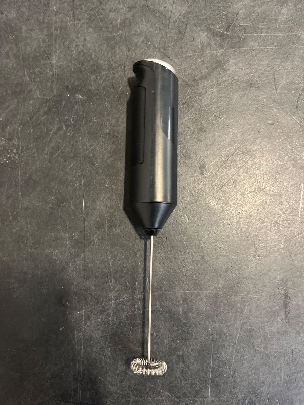Photo 1 of Bonsenkitchen Powerful Milk Frother for Coffee, Fast Handheld Drink Mixer with Stainless Steel Whisk, Battery Operated Hand Frother Stirrer Wand-Black