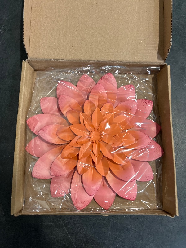 Photo 1 of Everydecor Succulent Metal Flowers Wall Decor – Pink, Hand Painted, 3D Flower Art Decoration for Living Room, Bedroom, Kitchen, Bathroom - Floral Decor for Indoor & Outdoor Use