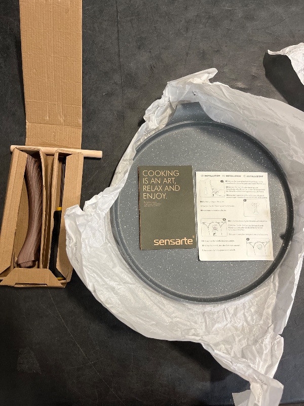 Photo 1 of SENSARTE Nonstick Crepe Pan, Swiss Granite Coating Dosa Pan Pancake Flat Skillet Tawa Griddle 12-Inch with Stay-Cool Handle, Induction Compatible