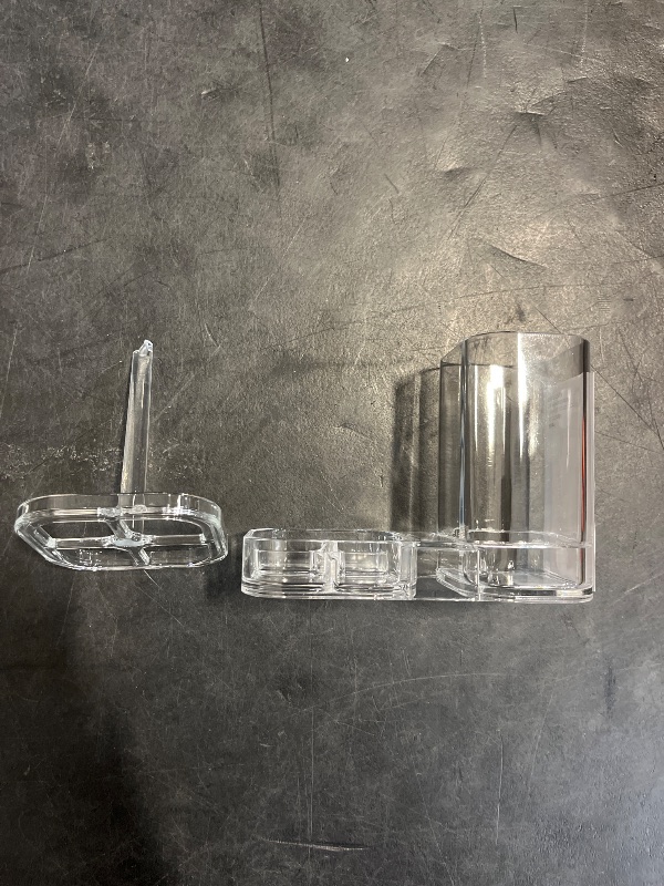 Photo 1 of InterDesign Med+ BPA-Free Plastic Divided Toothbrush Holder - 5.6" x 3.25" x 4.55", Clear