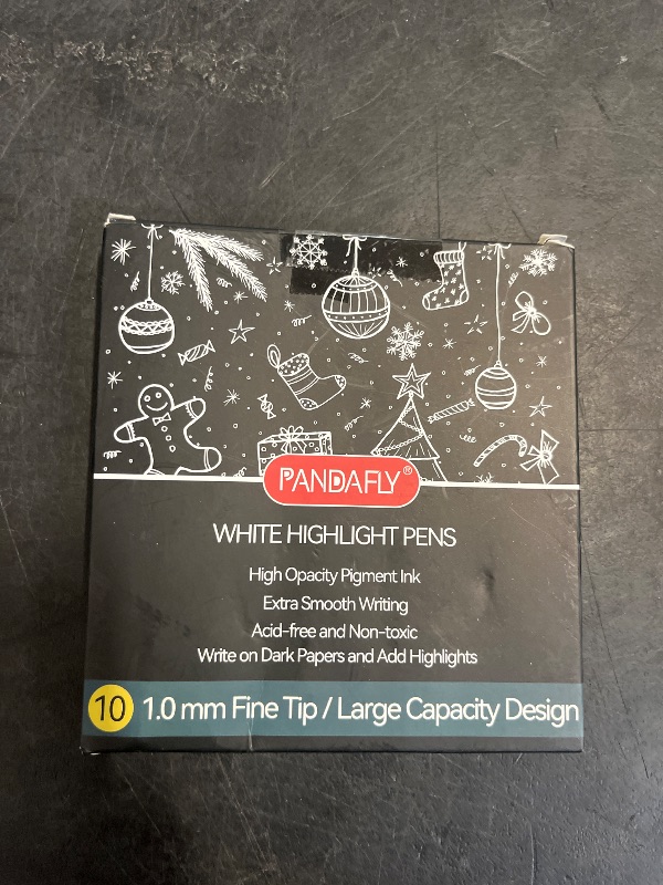 Photo 1 of PANDAFLY White Gel Pens, 10 Pack, 1 mm Extra Fine Point Gel Ink Pen, Opaque Archival Ink Pens for Black Paper Drawing, Sketching, Card Making, White Pen for Art Highlight & Artists Drawing