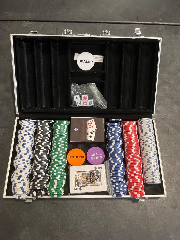 Photo 1 of Spin Master Games, Cardinal Classics, 300-Piece Poker Set with Aluminum Carrying Case & Professional Weight Chips & Poker Dice, for Ages 8+