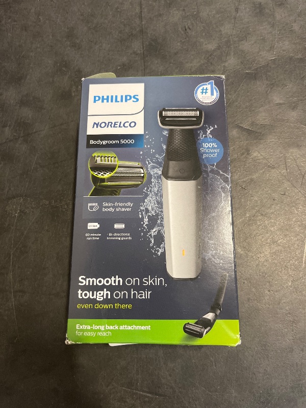 Photo 1 of Philips Bodygroom Series 5000, Showerproof Groin and Body Trimmer, Close and Comfortable Shave, Complete Body Grooming Including Back, 60 Min. Runtime, Model BG5025/40