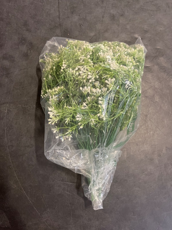Photo 1 of CLONG 12 Pcs Artificial Flowers for Outdoors White Flowers Artificial Plants & Flowers UV Resistant Artificial Flowers for Decoration (White)