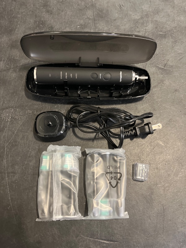 Photo 1 of Aquasonic Black Series Ultra Whitening Toothbrush – ADA Accepted Electric Toothbrush- 8 Brush Heads & Travel Case – 40,000 VPM Electric Motor & Wireless Charging - 4 Modes w Smart Timer