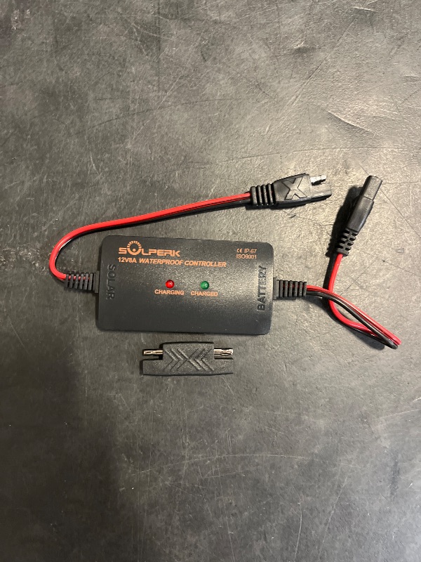 Photo 1 of SOLPERK 8A 12V Solar Charge Controller with LED Display, IP67 Waterproof PWM Intelligent Solar Panel Battery Regulator for Gel AGM Lead-Acid Lithium LiFePO4 Battery, Used in RV Boat Car