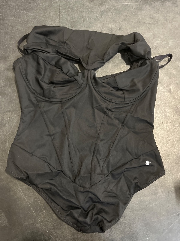 Photo 1 of  SIZE XL Popilush Tummy Control Bodysuit Cowl Neck Corset Tops for Women Sleeveless Thong Shapewear Bodysuits