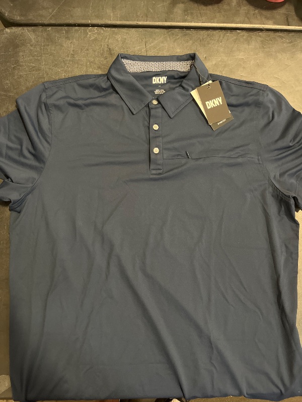 Photo 1 of SIZE XL DKNY Mens Polo Shirts - Short Sleeve Quick Dri Fit Golf Polos for Mens | Blue Polo Shirts for Men - Performance Men's Polo Shirts with Pocket | Collared Polo T Shirts for Men