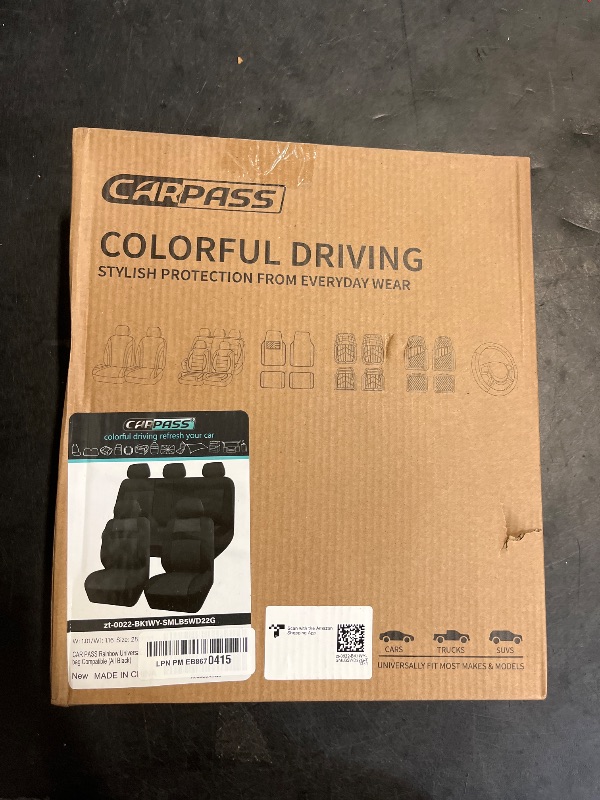 Photo 1 of CAR PASS Seat Cover Full Sets, 3D Air Mesh Car Seat Cover with 5mm Composite Sponge Inside,Airbag Compatible Universal Fit for SUV,Vans,sedans, Trucks, Automotive Interior Covers(All Black)
