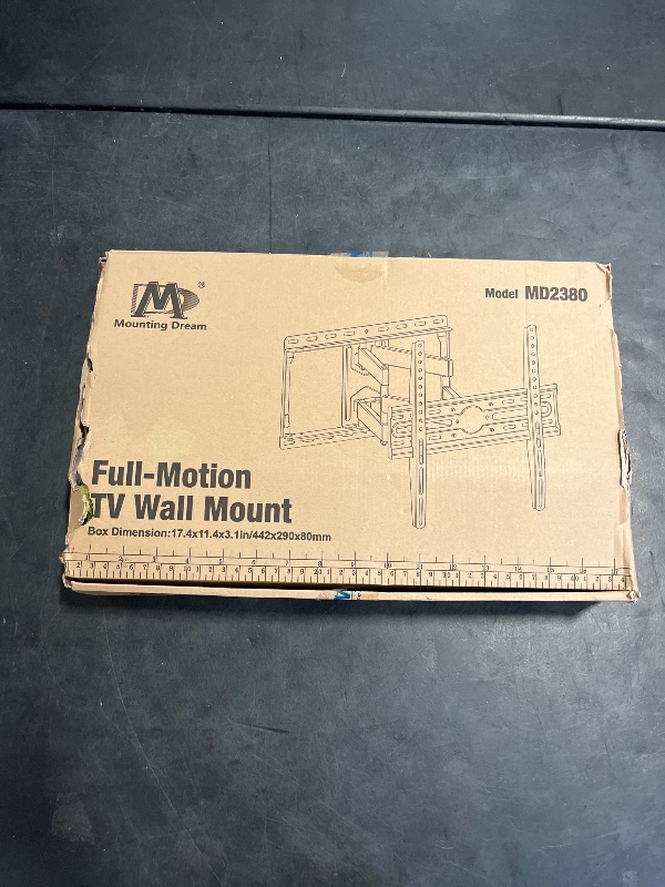 Photo 1 of Mounting Dream TV Wall Mount for 32-65 Inch Television,Mount with Swivel and Tilt, Full Motion Bracket with Articulating Dual Arms, Fits 16inch Studs, Max VESA 400X400 mm, 99lbs, MD2380