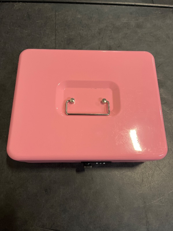 Photo 1 of Cash Box with Money Tray and Combination Lock, Large Money Box for Cash Regiser, Safe Lock Box for Money Saving Metal 11.8"x9.45"x3.54"