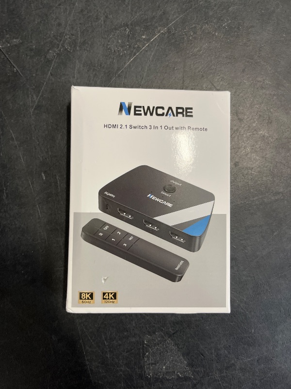 Photo 1 of NEWCARE 8K HDMI Switch 3 in 1 Out, HDMI 2.1 Switch with Remote, HDMI Splitter 4K@120Hz Support 8K@60Hz HDCP2.3 HDR10+ VRR ALLM Dolby, HDMI Switcher Compatible with TV PS5/4 Xbox Laptops PC Projector