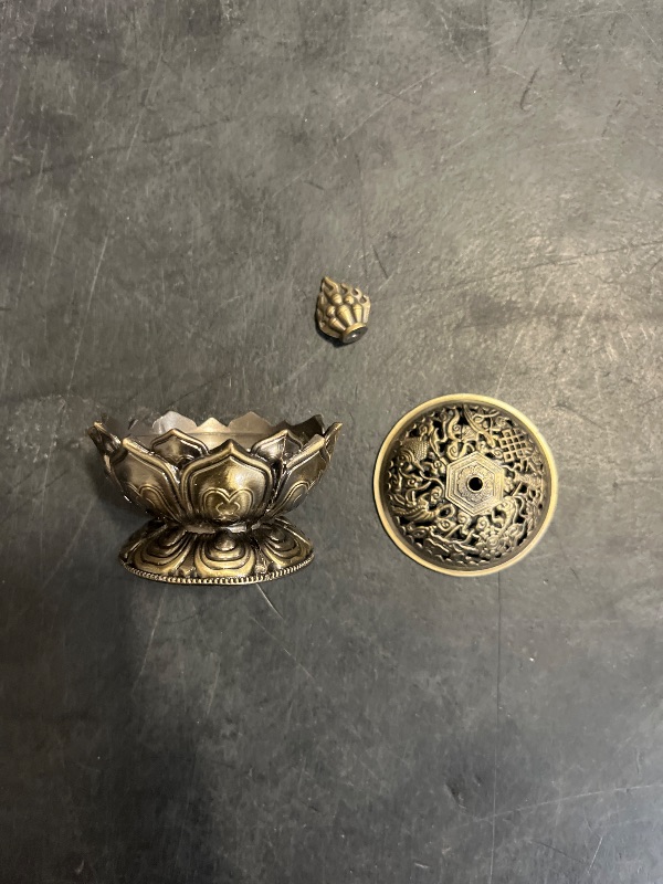 Photo 1 of Leopacat Incense Holder, Burner Backflow Vintage Cone Charcoal Home Decoration Lotus Classic for Stick and Metal Stainless Steel Ash Catcher Bowl Yoga Aromatherapy Holder Indoor Zen Meditation