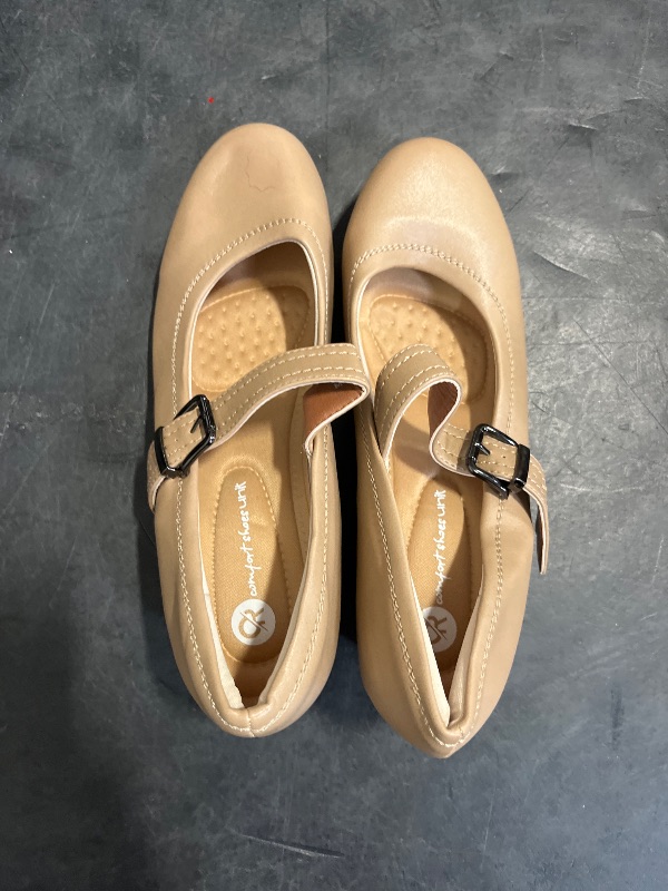 Photo 1 of Size 8 - Ortho+rest Women Mary Janes Shoes for Bunions Orthopedic Dress Shoes Low Chunky Heels Work Pumps (8,Beige)