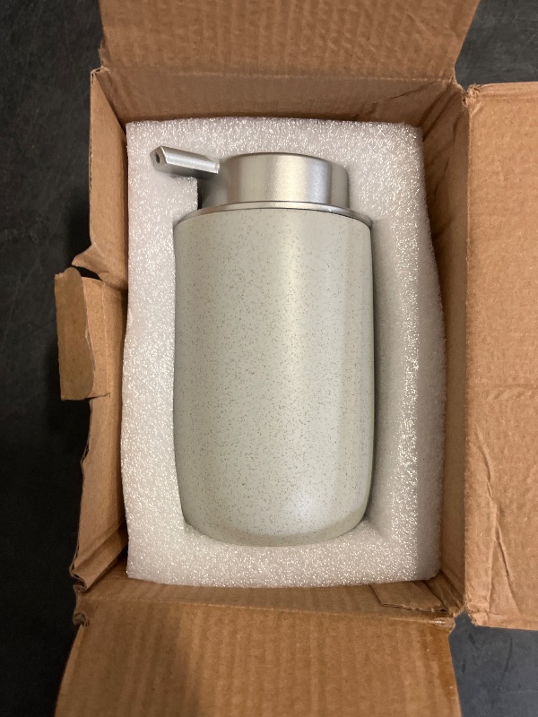 Photo 1 of GIRLUFO Bathroom Soap Dispenser,Grey Hand Soap Dispenser with Liquid Pump,12oz Kitchen Soap Dish Dispenser,Refillable Hand Lotion Dispenser for Bathroom