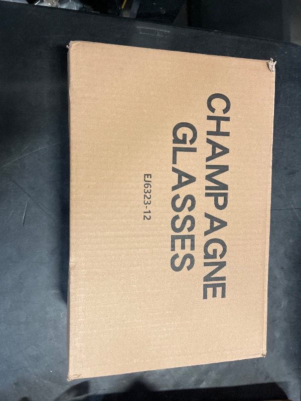 Photo 1 of Champagne Glasses, Set of 12 Champagne Flutes with Unique Shape, Long stem Sparkling Wine glasses for Party, Restaurant, Bar, Wine Toasting, Clear