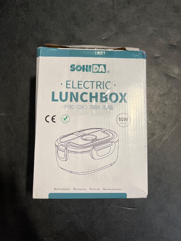 Photo 1 of SOHIDA Electric Lunch Box Food Heater, 80W Portable Warmer for Car Truck Work with 304 Stainless Steel Container, 12V/24V/110V Green Heated Lunch Box Suitable for Ideal Driver/Work/Gift