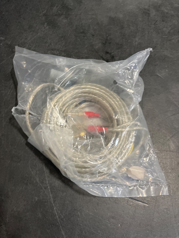 Photo 1 of Mygatti 16/2 Speaker Flat Wire Cable with Banana Tip Plugs 20 FT, CL3 Rated, 16 Gauge AWG Wire, Tinned OFC Copper, Transparent Jacket with Yellow Polarity Marker, for Indoor & Outdoor, Hi-Fi Sound