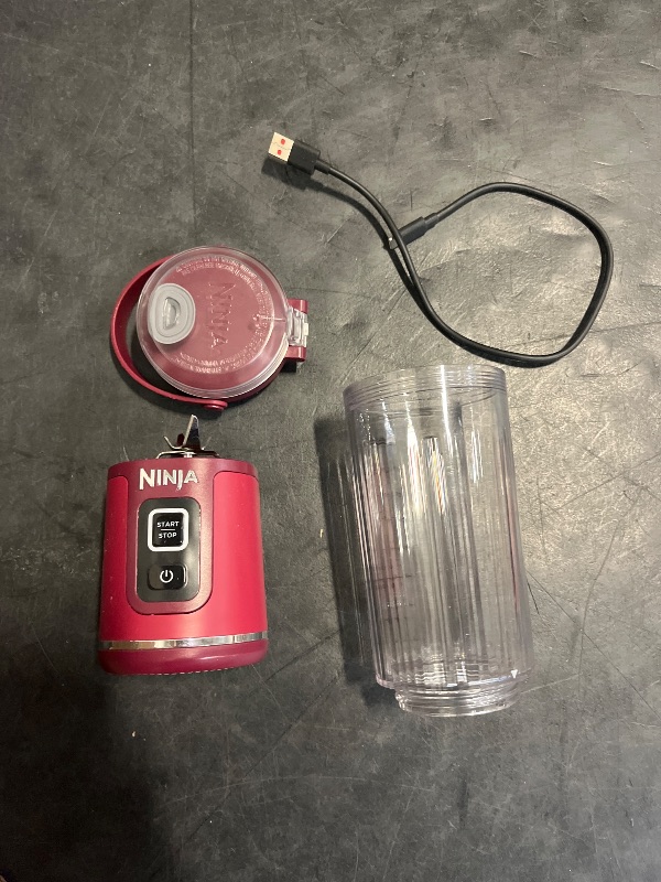 Photo 1 of Ninja BC151CR Blast Portable Blender, Cordless, 18oz. Vessel, Personal Blender-for Shakes & Smoothies, BPA Free, Leakproof-Lid & Sip Spout, USB-C Rechargeable, Dishwasher Safe Parts, Cranberry Red