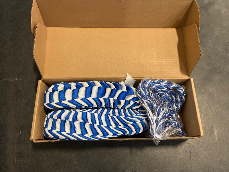 Photo 1 of Cindeer 2025 Graduation Honor Ribbon Lei and Graduation Honor Cord Grad Braided Necklace Class of 2025 Handmade Money Lei for Congrats Graduates Men and Women(Blue and White)