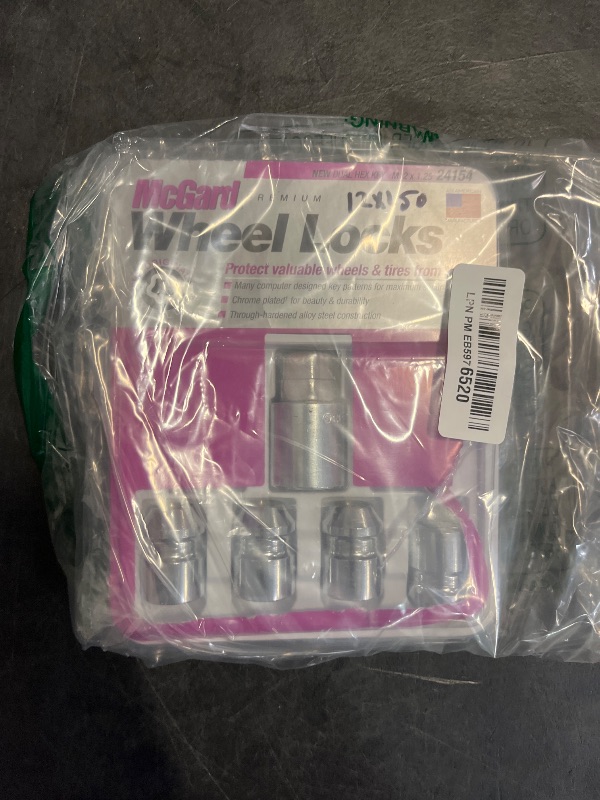 Photo 1 of McGard 24154 Chrome Cone Seat Wheel Locks (M12 x 1.25 Thread Size) - 4 Locks / 1 Key