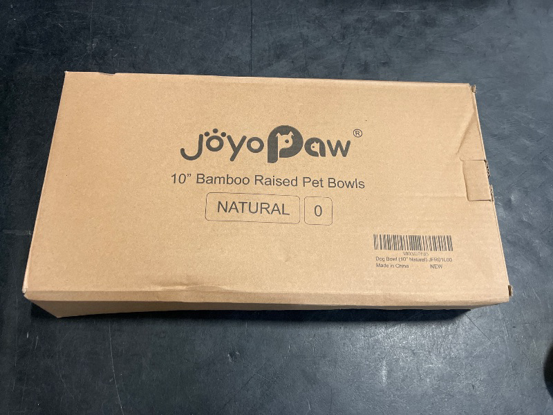 Photo 1 of Elevated Dog Bowls, Bamboo Raised Dog Bowl for Large Dogs & Medium Dogs, with 2 Stainless Steel Bowls (10'' Tall–48 oz Bowl)