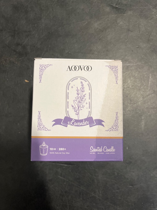 Photo 1 of AOOVOO Lavender Scented Candles for Women - Aromatherapy Candle with Crystals Inside, 10oz Soy Candles for Home Scented, Birthday Gifts Mothers Day Candle for Women Mom