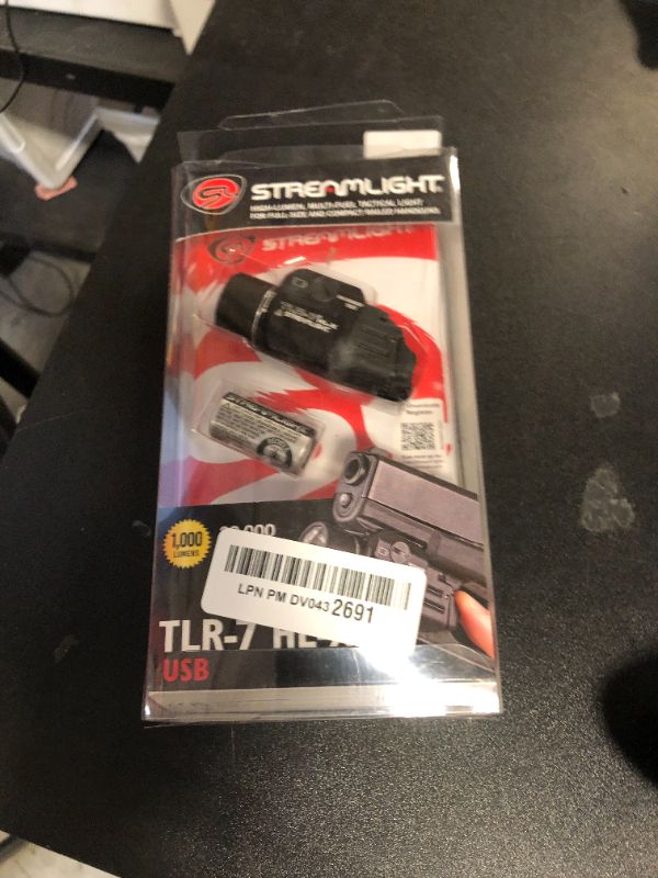 Photo 1 of Streamlight 69458 TLR-7 HL-X USB 1000-Lumen Rechargeable Rail Mounted Weapon Light, Includes Interchangeable High and Low Switches, Black