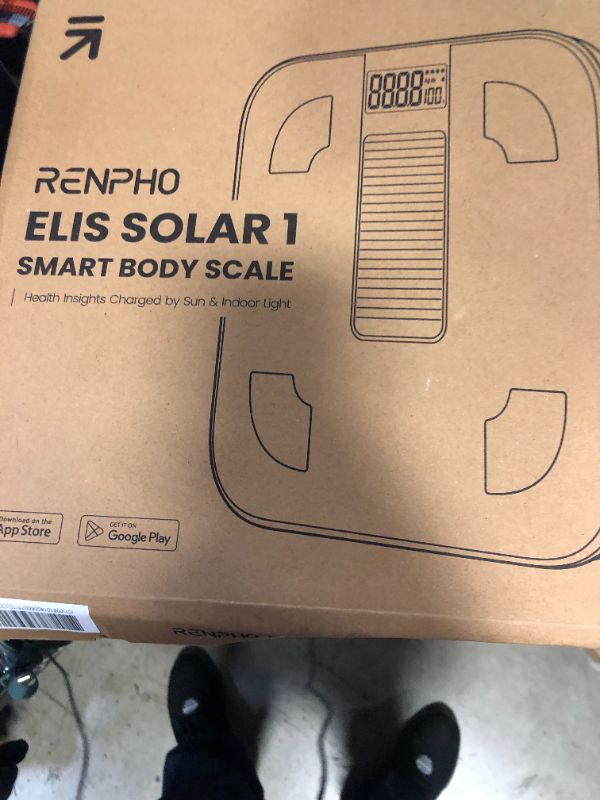 Photo 1 of RENPHO Smart Scale with Endless Power, Solar-Powered Scale for Body Weight, No Batteries Needed, Digital Bluetooth Body Fat Scale, Body Composition Monitor with Smart App, 400 lbs-Elis Solar 1