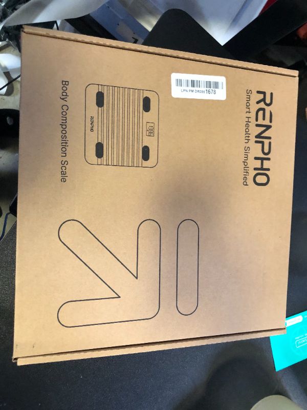 Photo 1 of RENPHO Rechargeable Smart Scale for Body Weight, Electronic 13 Body Composition Monitors sync with App, Bluetooth Digital Bathroom Scales, Elis 1, Black, 396 lbs